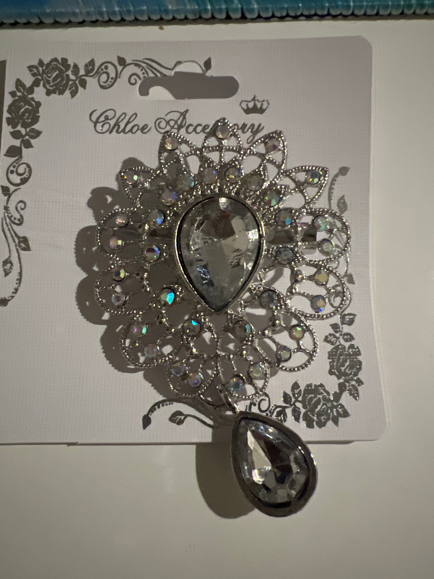 Silver Teardrop Brooch