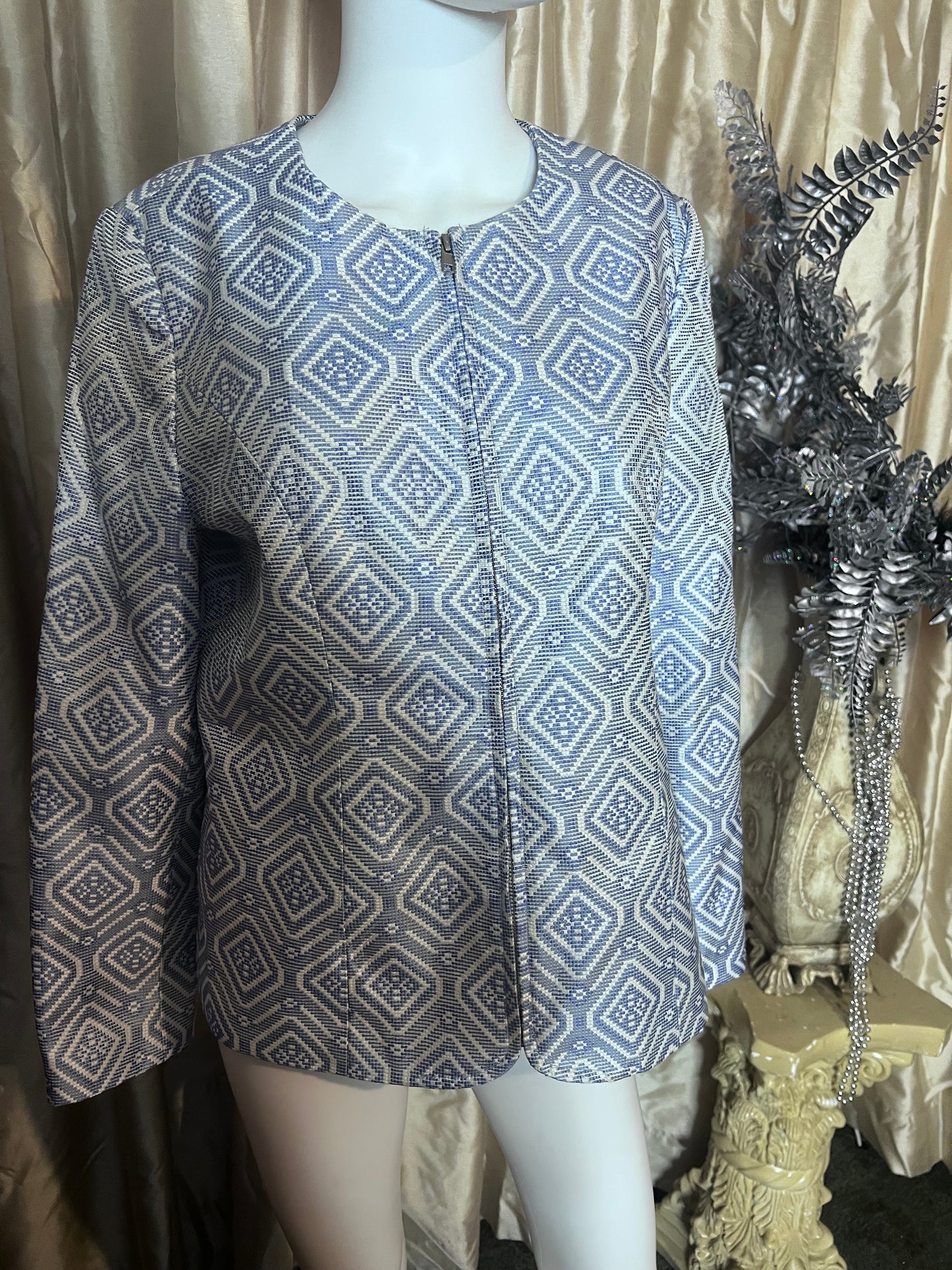 Blue & White Blazer Size 10