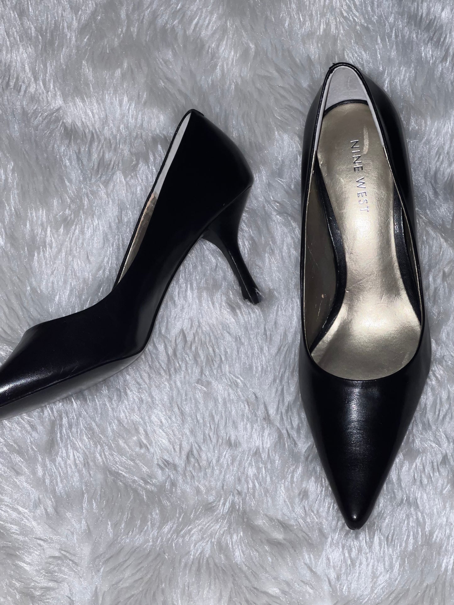 Nine West Black Leather Heel Size 8M