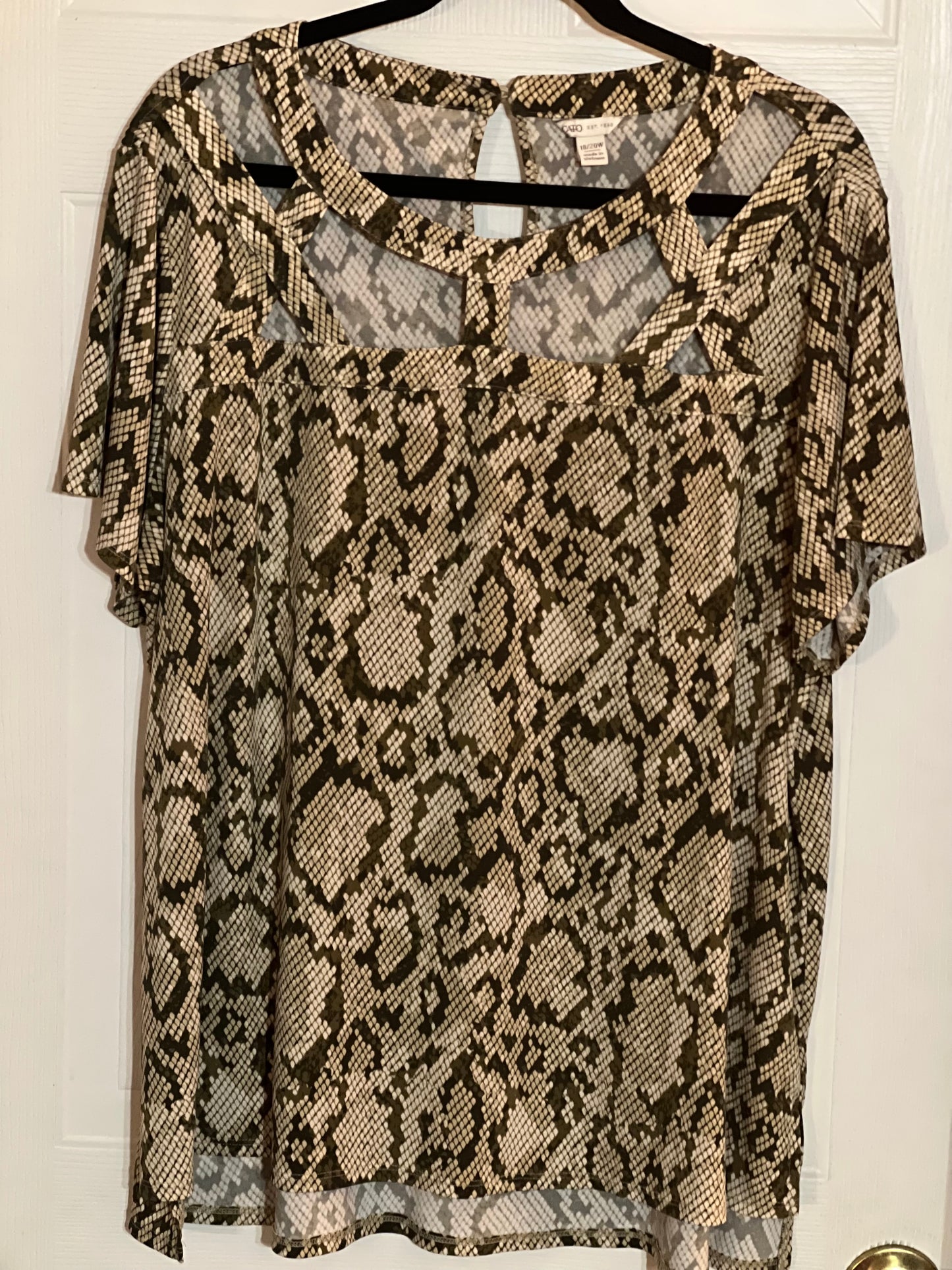 Cato Green & Tan Top Size18/20