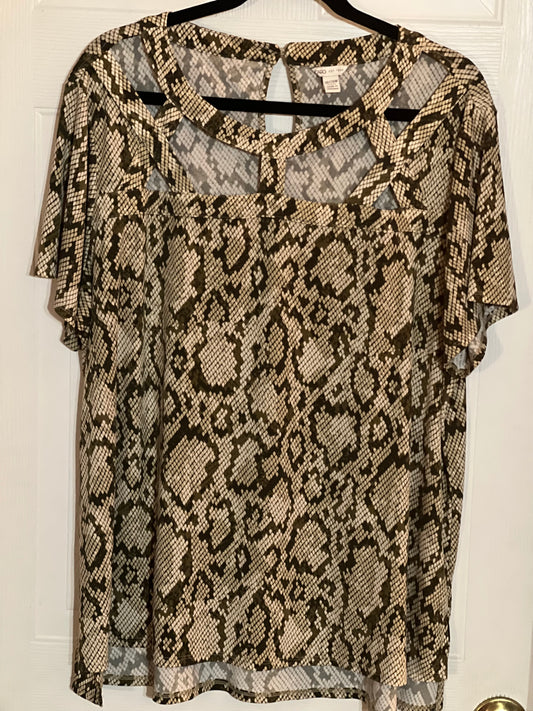 Cato Green & Tan Top Size18/20
