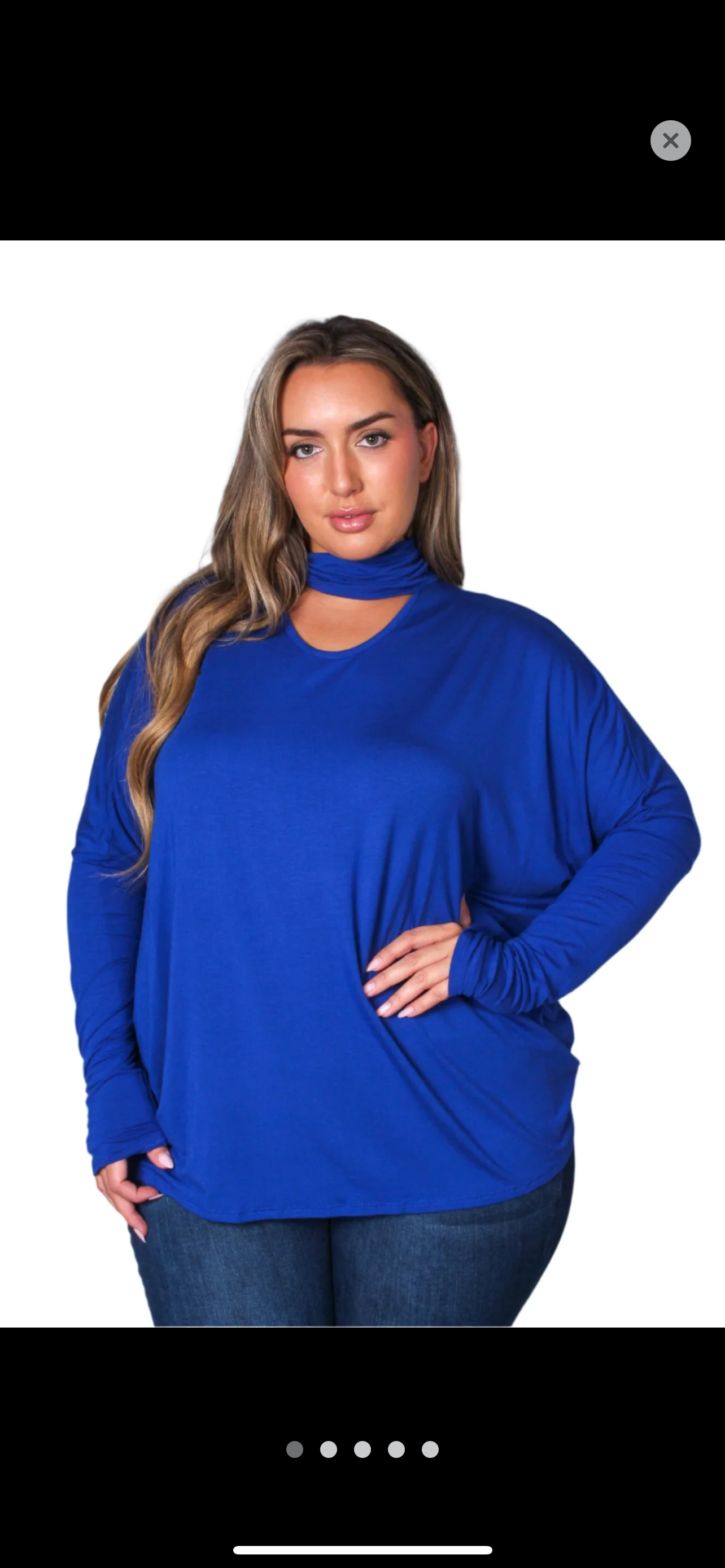 Poliana Plus Blue Top Size 2x