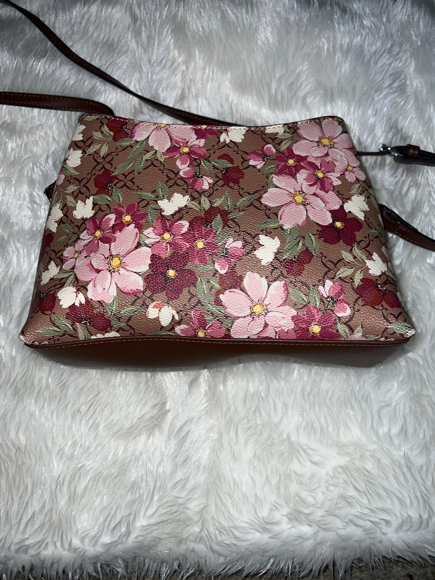 Nine West Brown Floral Crossbody