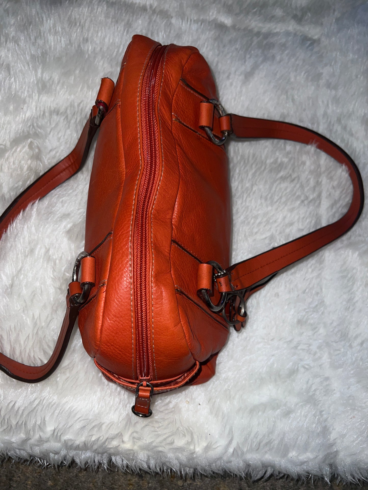 Worthington Orange Leather Tote Purse