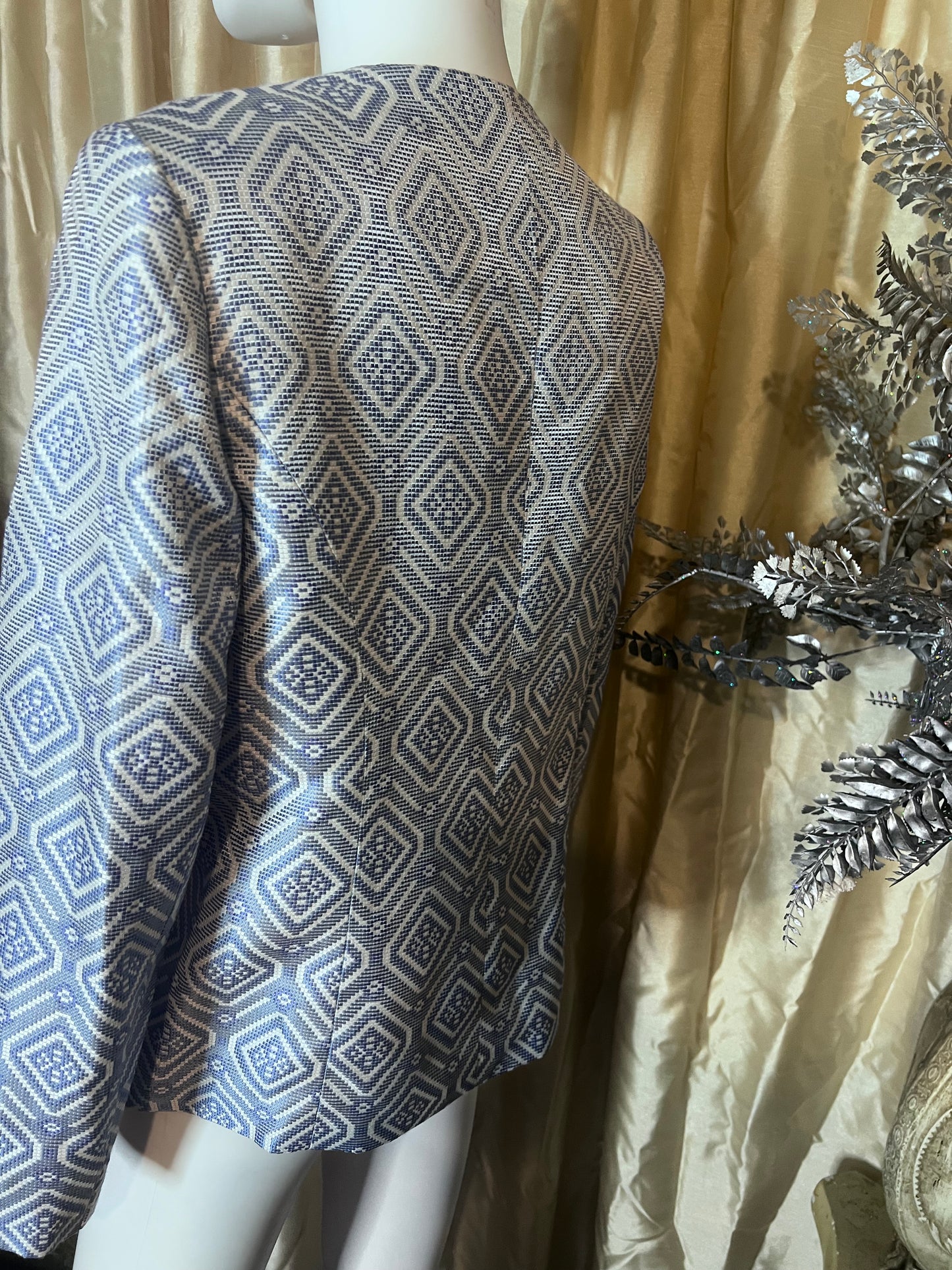 Blue & White Blazer Size 10