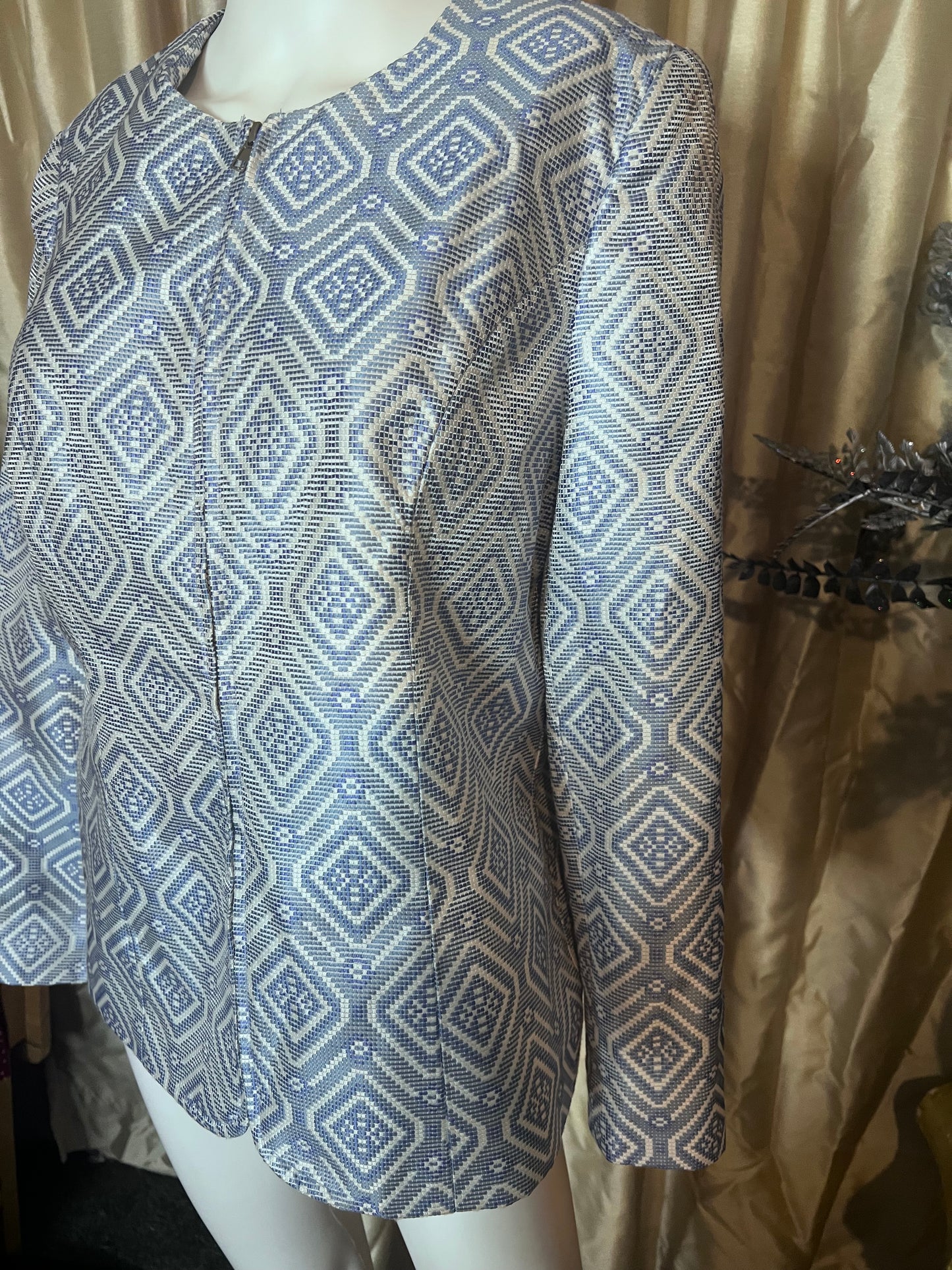 Blue & White Blazer Size 10