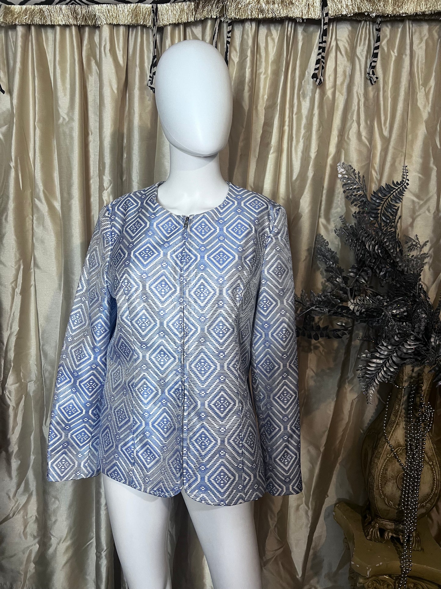 Blue & White Blazer Size 10