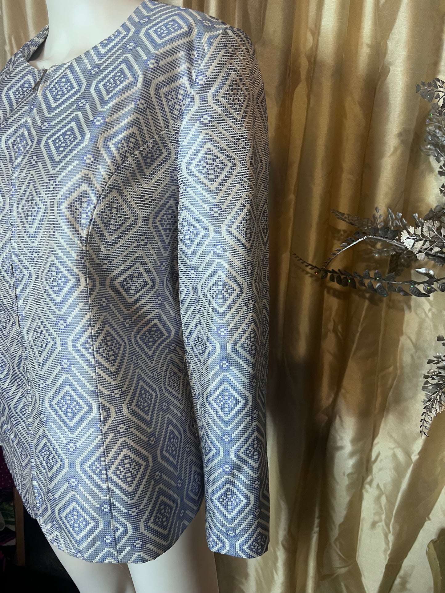 Blue & White Blazer Size 10