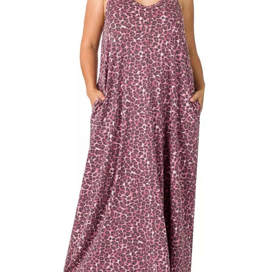 Zenana Pink Leopard Dress Size 1x