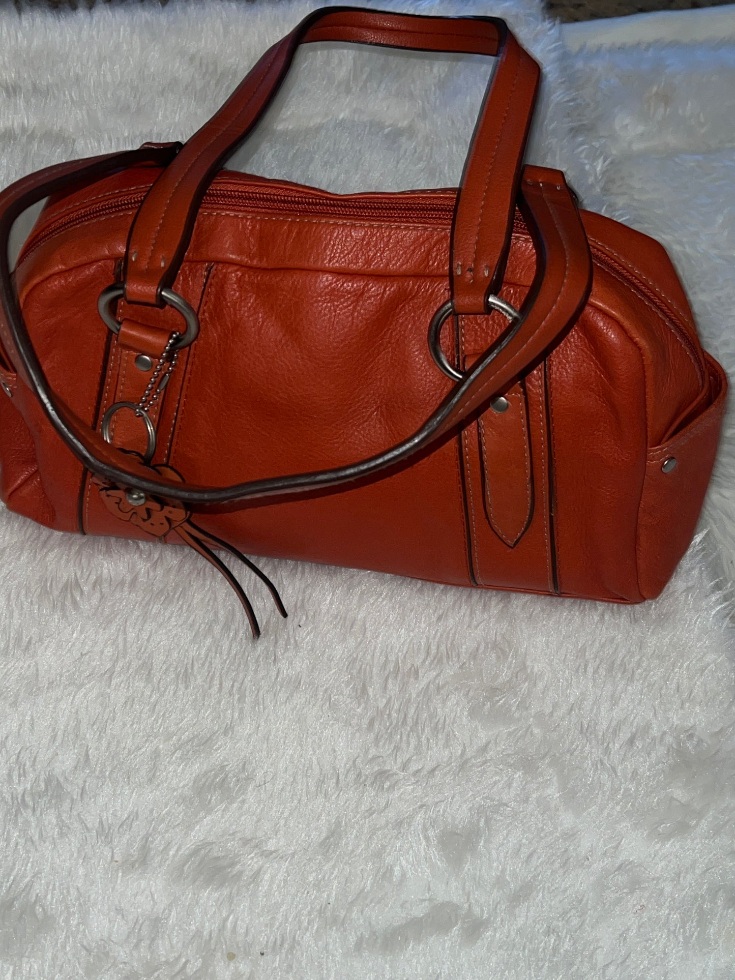 Worthington Orange Leather Tote Purse