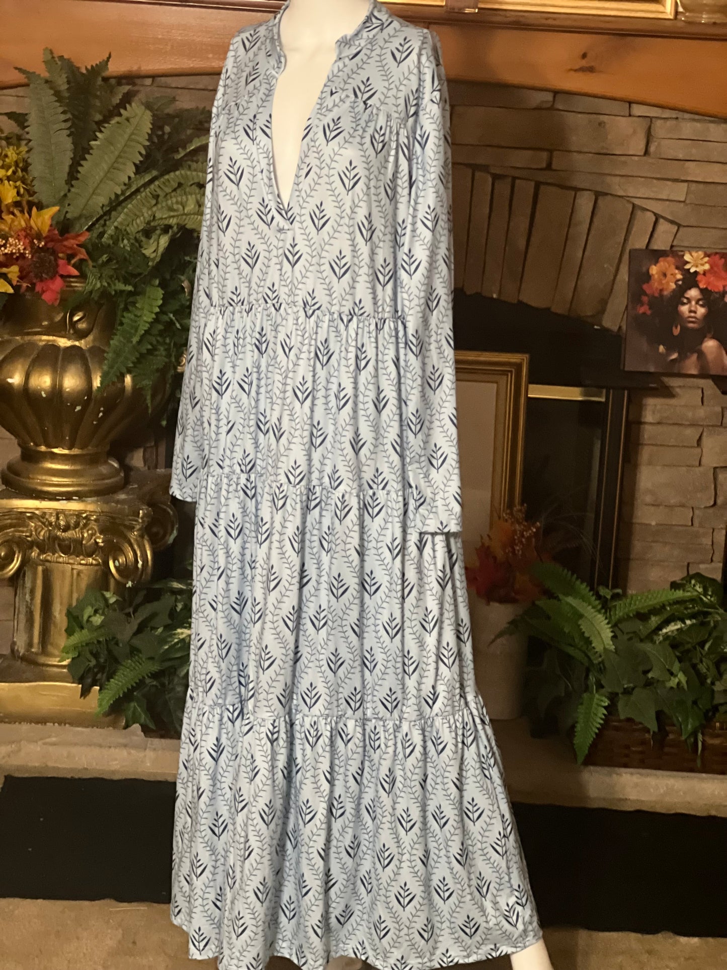 Blue Maxi Dress Fits 2x