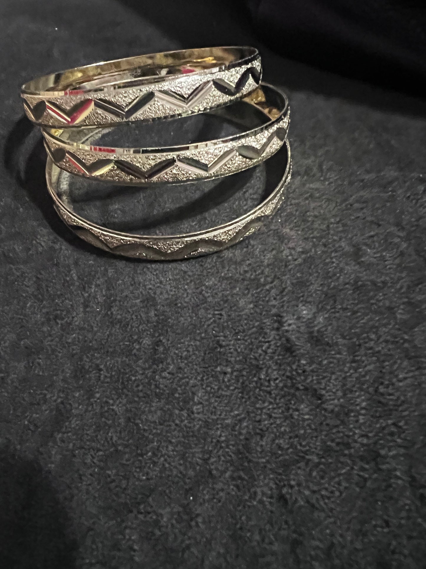 3 Piece Gold Filled Bangle Set Size 6 Wrist