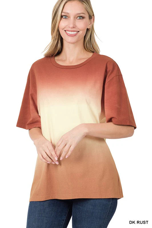 Zenana Orange & Cream Top XL