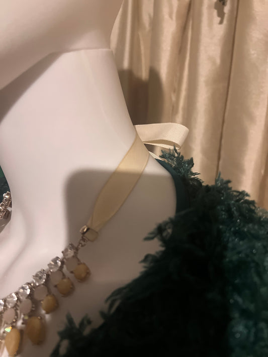 Vanilla Bling Ribbon Necklace