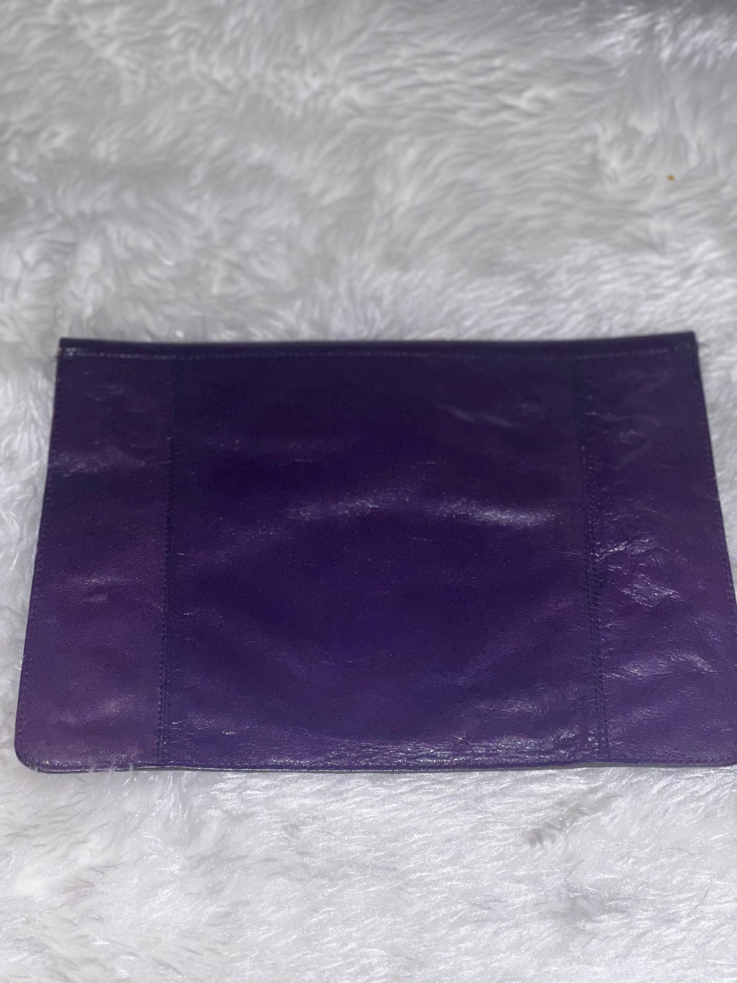 Purple Leather Clutch