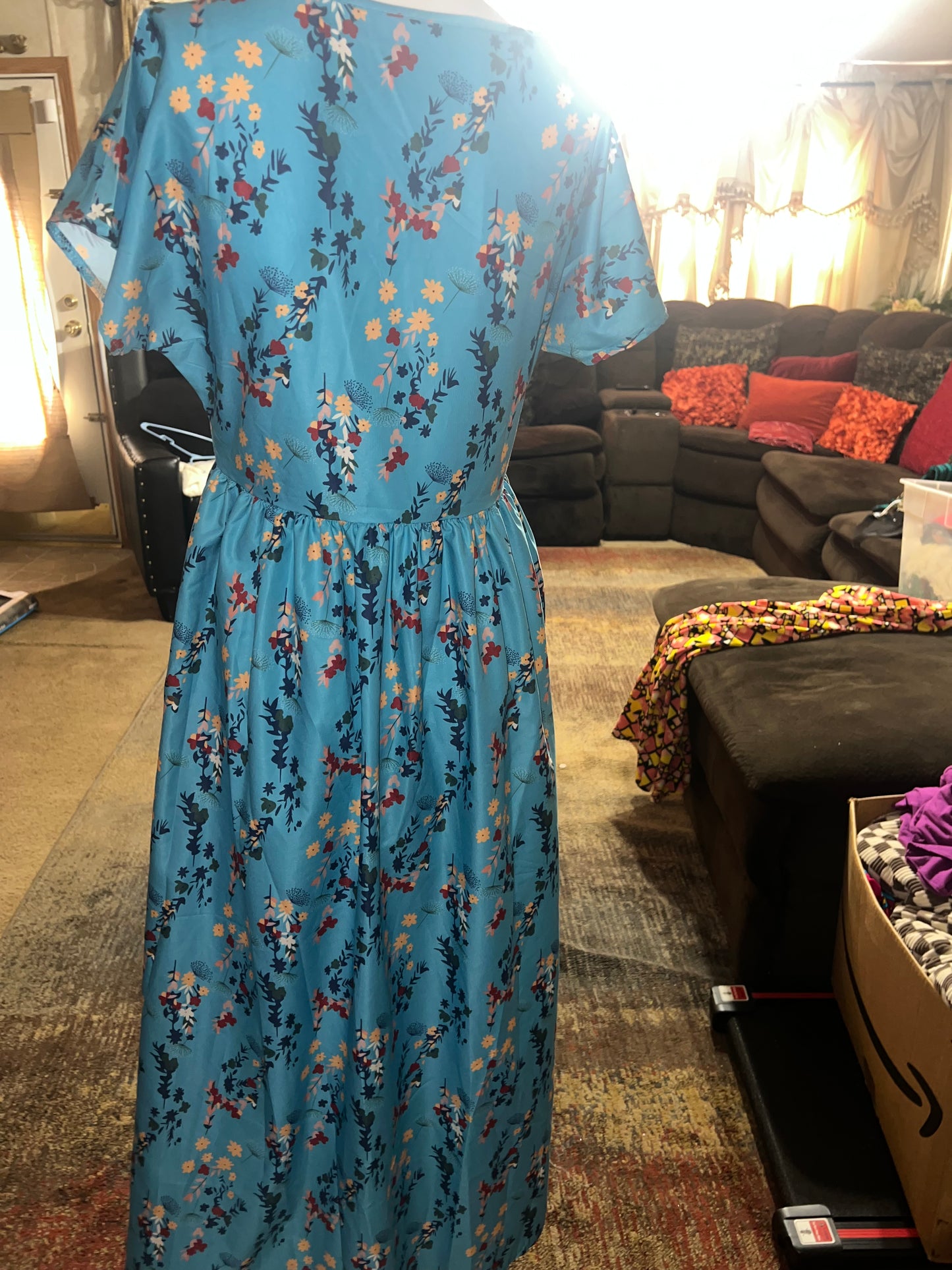 Blue Floral Dress Size Medium