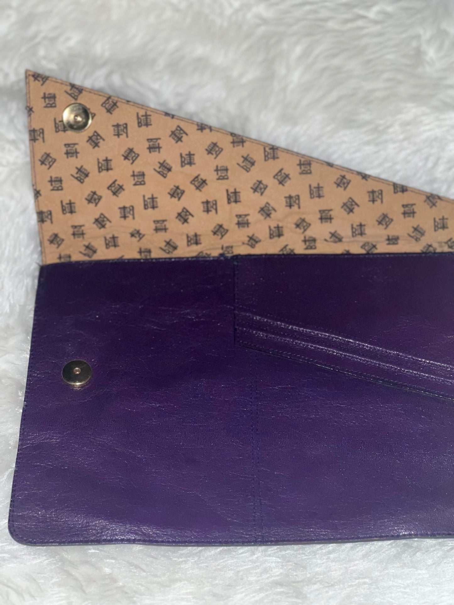 Purple Leather Clutch