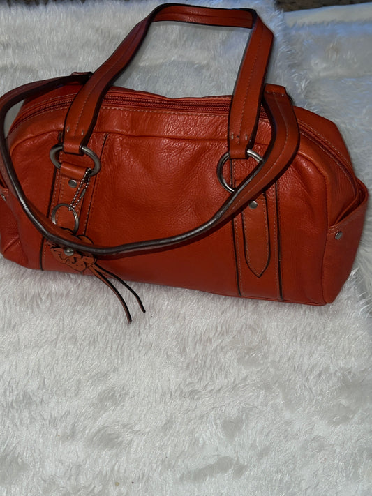 Worthington Orange Leather Tote Purse