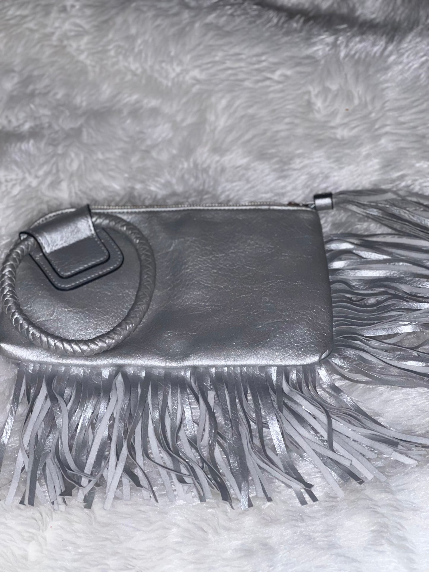 Silver Tassel Clutch