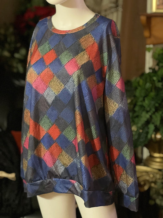 Patchwork Print Top XL